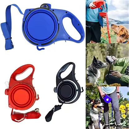 Pawsy™All-in-One Dog Leash with Water Bottle & Bowl